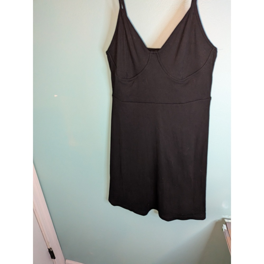 Wild Fable Black Ribbed Mini Dress Womens Size Medium‎ Bustier Cami Bodycon